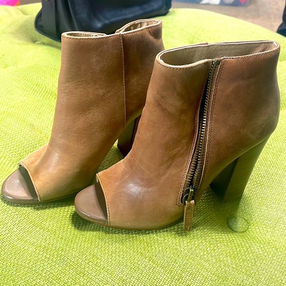 Brown Peeptoe Booties